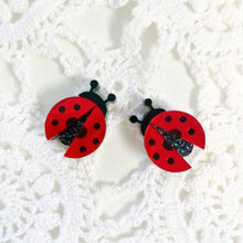 Load image into Gallery viewer, Lucky Ladybug Drop &amp; Stud Earrings