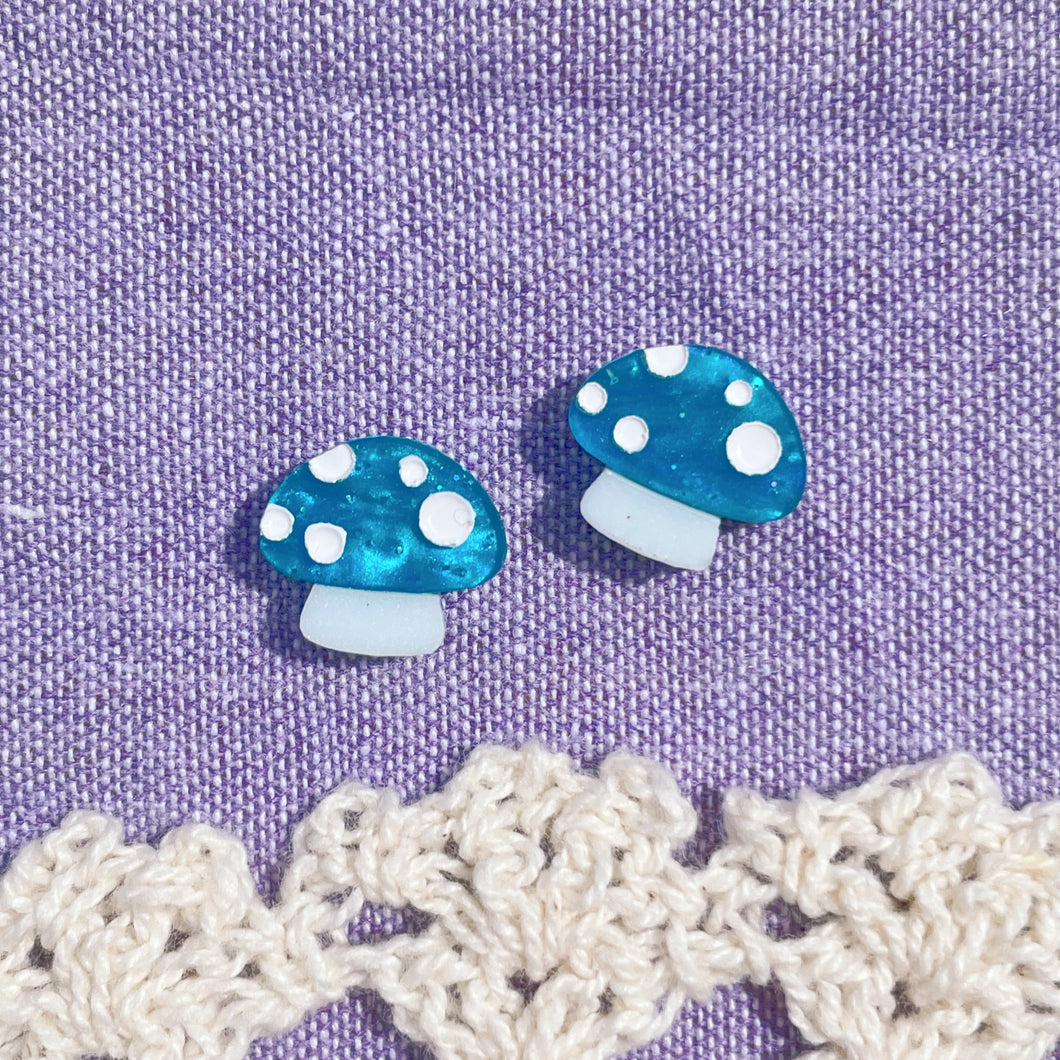 Mushroom Charm Stud Earrings